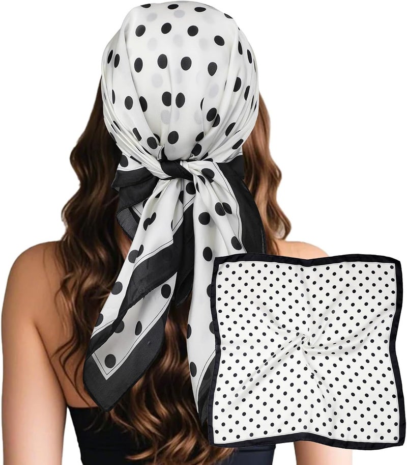 Sumolux Head Hair Scarf for Women Like Satin Silk Scarf Bandana Hair Wrapping Night Large Square Scarves 27.5" - Image 1